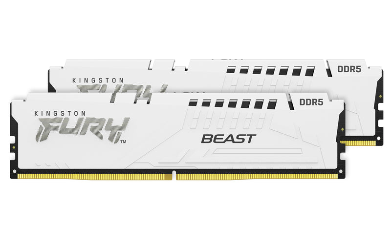 KF560C30BWEK2-32 - Kit de módulos de memória de 32GB (2 x 16GB) DIMM DDR5 6000Mhz FURY Beast White 1,4V CL30 1Rx8 288 pinos para desktop / gamers base AMD EXPO v1.1 e Intel.