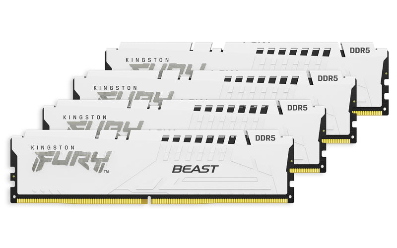 KF556C40BWK4-64 - Kit de módulos de memória de 64GB (4 x 16GB) DIMM DDR5 5600Mhz FURY Beast White 1,25V 1Rx8 288 pinos para desktop / gamers.