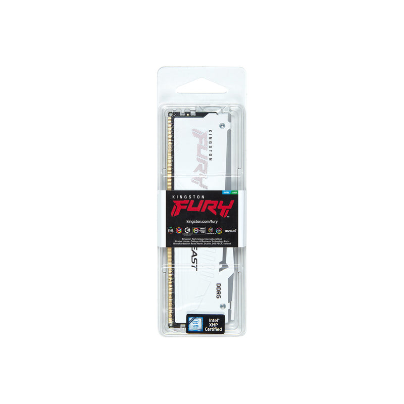 KF560C36BWE2A-16 - Módulo de memória de 16GB DIMM DDR5 6000Mhz CL36 FURY Beast White RGB 1,35V 1Rx8 288 pinos para desktop / gamers (Revisão 2).