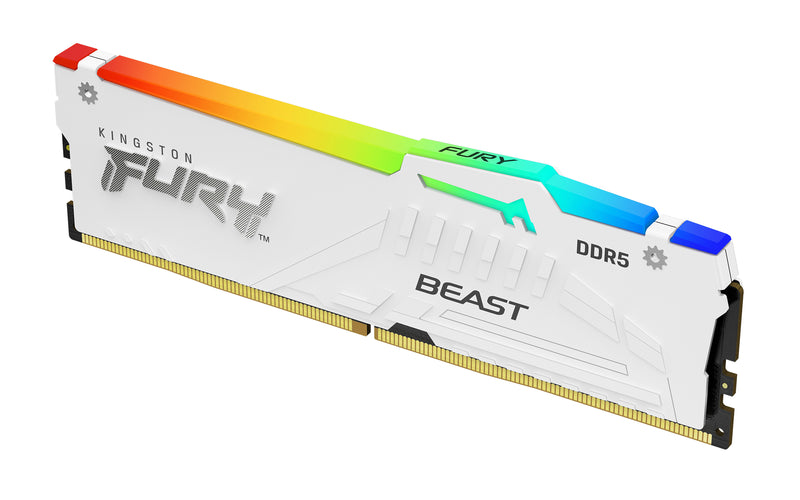 KF560C36BWE2A-16 - Módulo de memória de 16GB DIMM DDR5 6000Mhz CL36 FURY Beast White RGB 1,35V 1Rx8 288 pinos para desktop / gamers (Revisão 2).