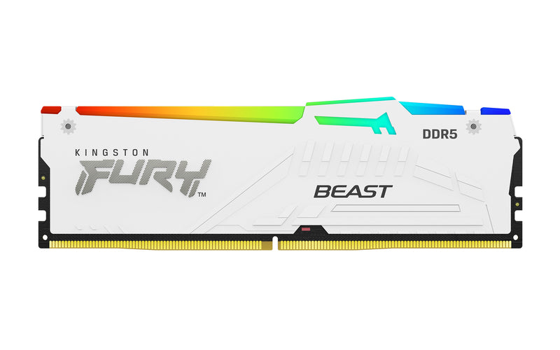 KF560C36BWE2A-16 - Módulo de memória de 16GB DIMM DDR5 6000Mhz CL36 FURY Beast White RGB 1,35V 1Rx8 288 pinos para desktop / gamers (Revisão 2).