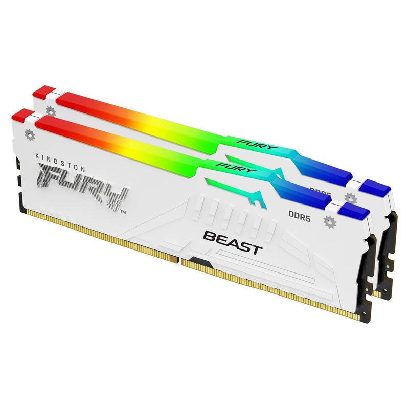 KF560C36BWE2AK2-32 - Kit de módulos de memória de 32GB (2 x 16GB) DIMM DDR5 6000Mhz CL36 FURY Beast White RGB 1,35V 1Rx8 288 pinos para desktop / gamers (Revisão 2).