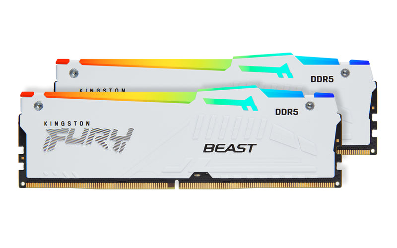 KF560C36BWE2AK2-32 - Kit de módulos de memória de 32GB (2 x 16GB) DIMM DDR5 6000Mhz CL36 FURY Beast White RGB 1,35V 1Rx8 288 pinos para desktop / gamers (Revisão 2).