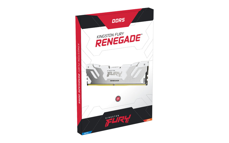 KF576C38RW-16 - Módulo de memória de 16GB DIMM DDR5 7600Mhz FURY Renegade White 1,45V 1Rx8 288 pinos para desktop / gamers.