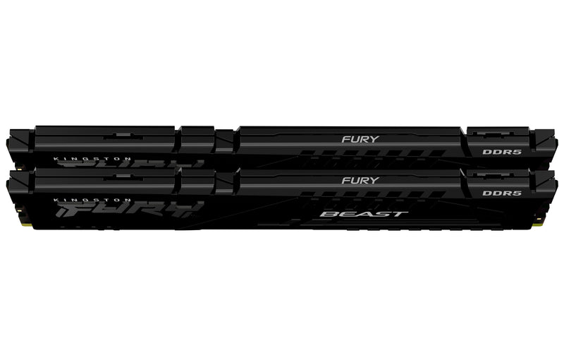 KF560C30BBEK2-64 - Kit de módulos de memória de 64GB (2 x 32GB) DIMM DDR5 6000Mhz FURY Beast Black 1,4V CL30 2Rx8 288 pinos para desktop / gamers base AMD EXPO v1.1 e Intel.