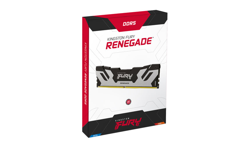 KF584CU40RS-24 - Módulo de memória de 24GB CUDIMM DDR5 8400Mhz FURY Renegade Silver 1,45V 1Rx8 288 pinos para desktop / gamers.