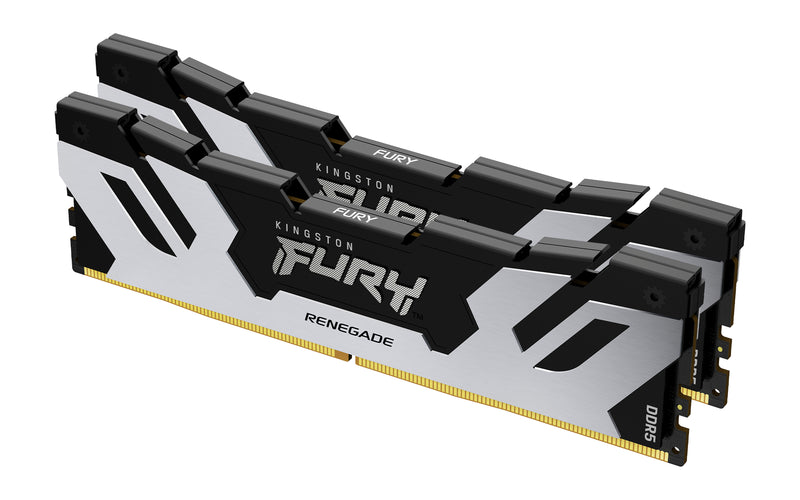 KF584CU40RSK2-48 - Kit de módulos de memória de 48GB (2 x 24GB) CUDIMM DDR5 8400Mhz FURY Renegade Silver 1,45V 1Rx8 288 pinos para desktop / gamers.