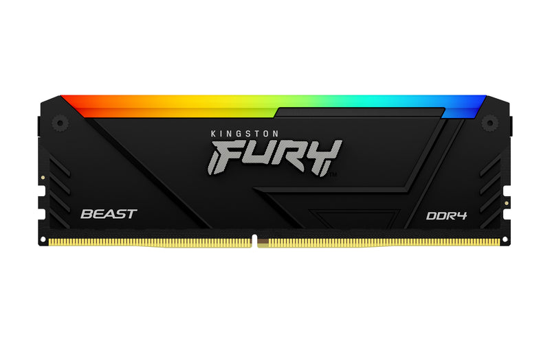 KF426C16BB2A/8 - Memória de 8GB DIMM DDR4 2666Mhz FURY Beast RGB 1,2V 1Rx8 288 pinos para desktop/gamers.