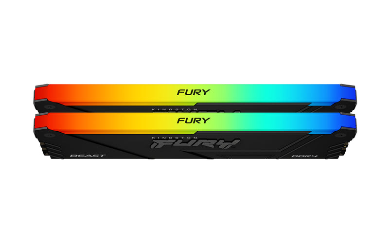 KF432C16BB2AK2/64 - Kit de memórias de 64GB (2 x 32GB) DIMM DDR4 3200Mhz FURY Beast RGB 1,35V CL16 2Rx8 288 pinos para desktop/gamers.