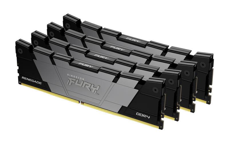 KF436C18RB2K4/128 - Kit de memórias de 128GB (4 x 32GB) DIMM DDR4 3600Mhz FURY Renegade Black 1,35V CL18 2Rx8 288 pinos para desktop/gamers.