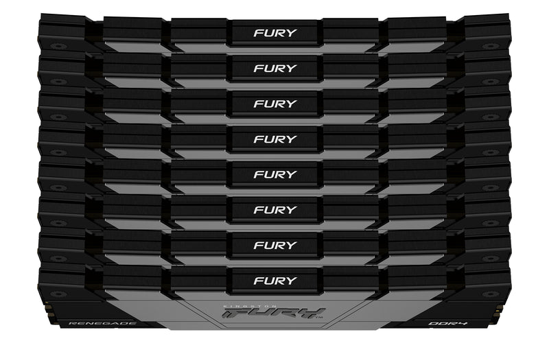 KF432C16RB2K8/256 - Kit de memórias de 256GB (8 x 32GB) DIMM DDR4 3200Mhz FURY Renegade Black 1,35V CL16 2Rx8 288 pinos para desktop/gamers.