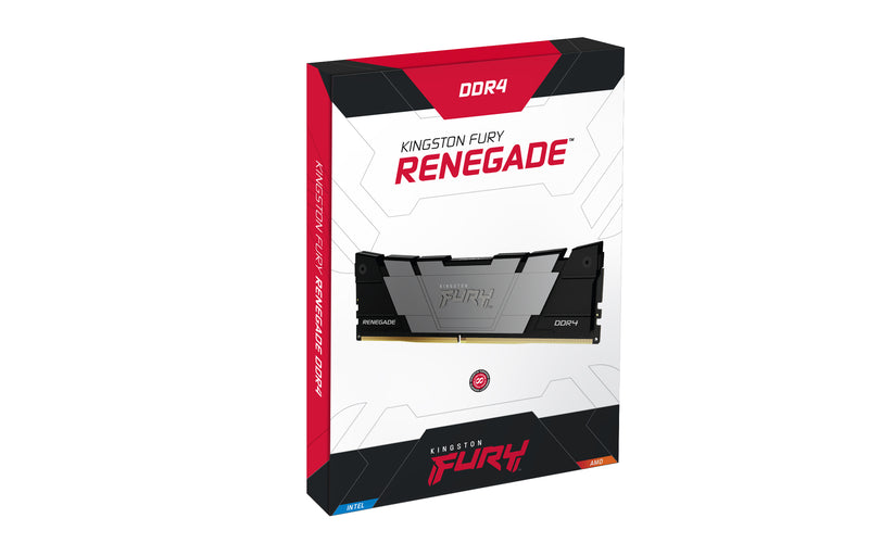 KF432C16RB12/16 - Memória de 16GB DIMM DDR4 3200Mhz FURY Renegade Black 1,35V CL16 2Rx8 288 pinos para desktop/gamers.