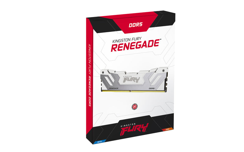 KF584CU40RW-24 - Módulo de memória de 24GB CUDIMM DDR5 8400Mhz FURY Renegade White 1,45V 1Rx8 288 pinos para desktop / gamers.