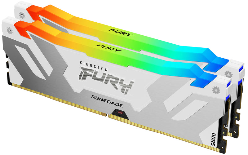 KF584CU40RWAK2-48 - Kit de módulos de memória de 48GB (2 x 24GB) CUDIMM DDR5 8400Mhz FURY Renegade RGB White 1,45V 1Rx8 288 pinos para desktop / gamers.