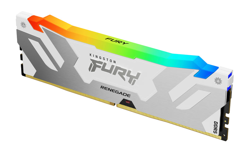 KF584CU40RWA-24 - Módulo de memória de 24GB CUDIMM DDR5 8400Mhz FURY Renegade RGB White 1,45V 1Rx8 288 pinos para desktop / gamers.