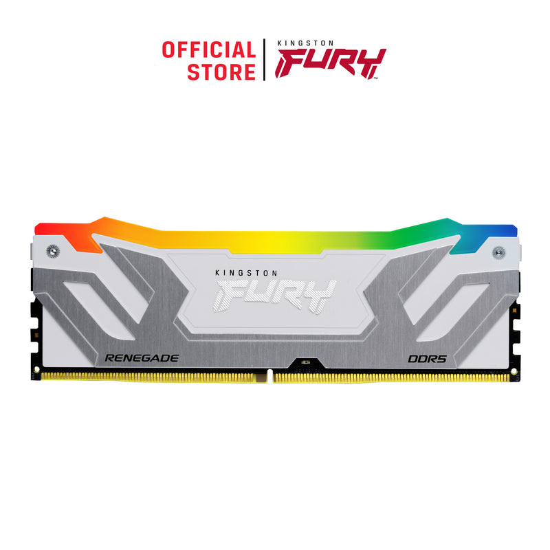 KF584CU40RWA-24 - Módulo de memória de 24GB CUDIMM DDR5 8400Mhz FURY Renegade RGB White 1,45V 1Rx8 288 pinos para desktop / gamers.