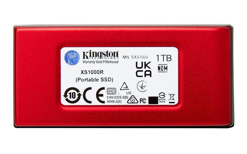 SXS1000R/1000G - SSD Externo portátil de 1TB Vermelho USB 3.2 Ger.2 (Leitura: 1050MB/s; Gravação: 1000MB/s).