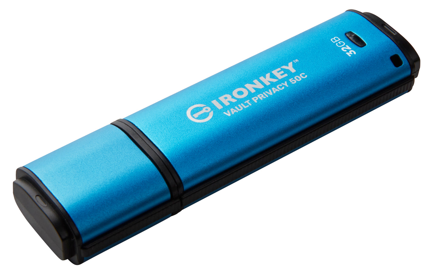 IKVP50C/32GB - Pen Drive de 32GB USB-C (Tipo C) IronKey Vault Privacy 50, com certificação FIPS 197 e criptografia XTS-AES de 256 bits.