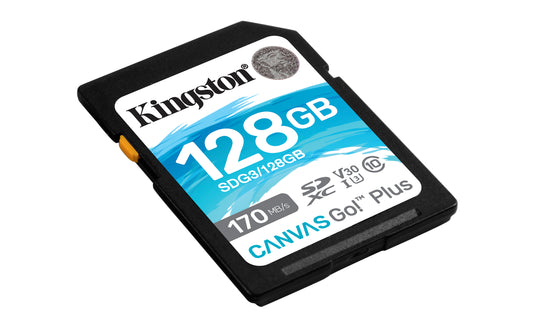 SDG3/128GB - Cartão de memória padrão SD de 128GB Canvas Go Plus (Leitura = 170MB/s) Classe 10 U3 V30